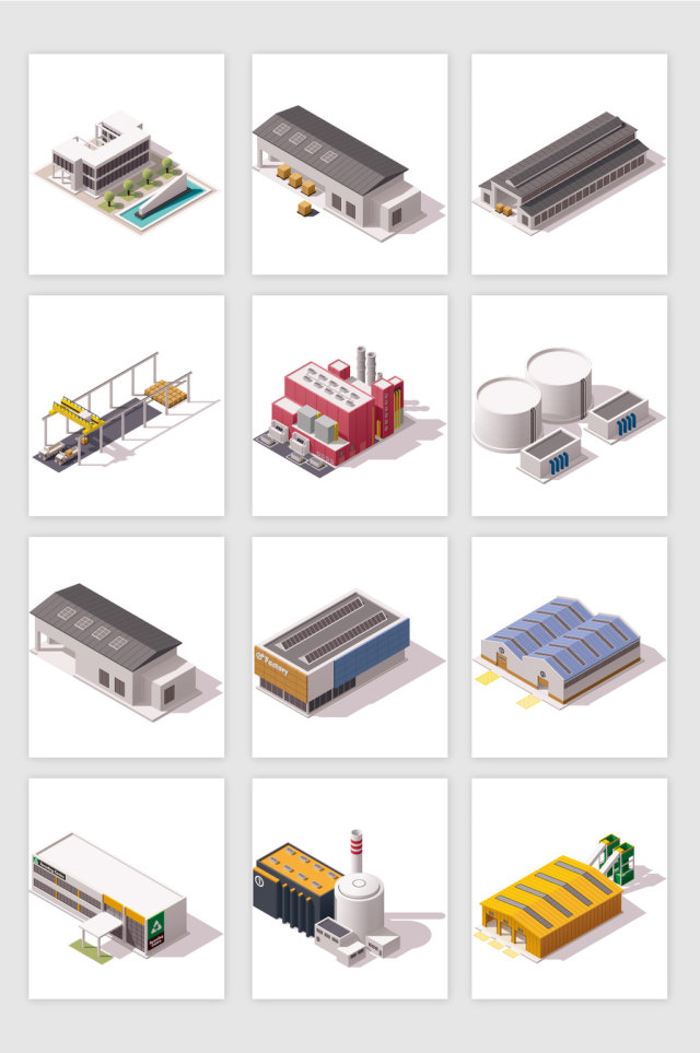 俯视地标建筑矢量元素 俯视地标建筑矢量元素