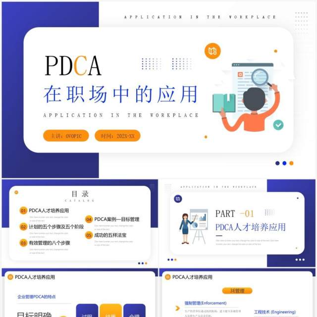 紫色简约风PDCA在职场中的应用PPT模板 紫色简约风PDCA在职场中的应用PPT模板