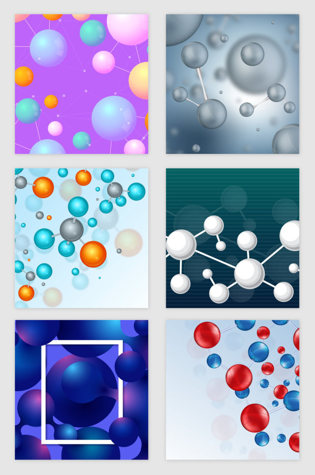 彩色分子原子矢量素材