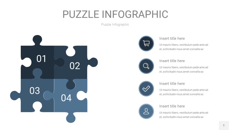 深蓝色拼图PPT图表1