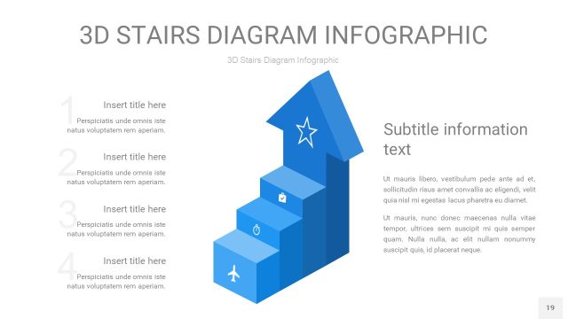 渐变蓝色3D阶梯PPT图表19