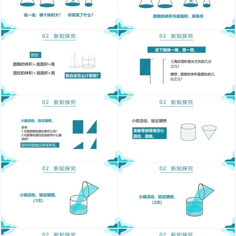 部编版六年级数学下册圆锥的体积课件PPT模板