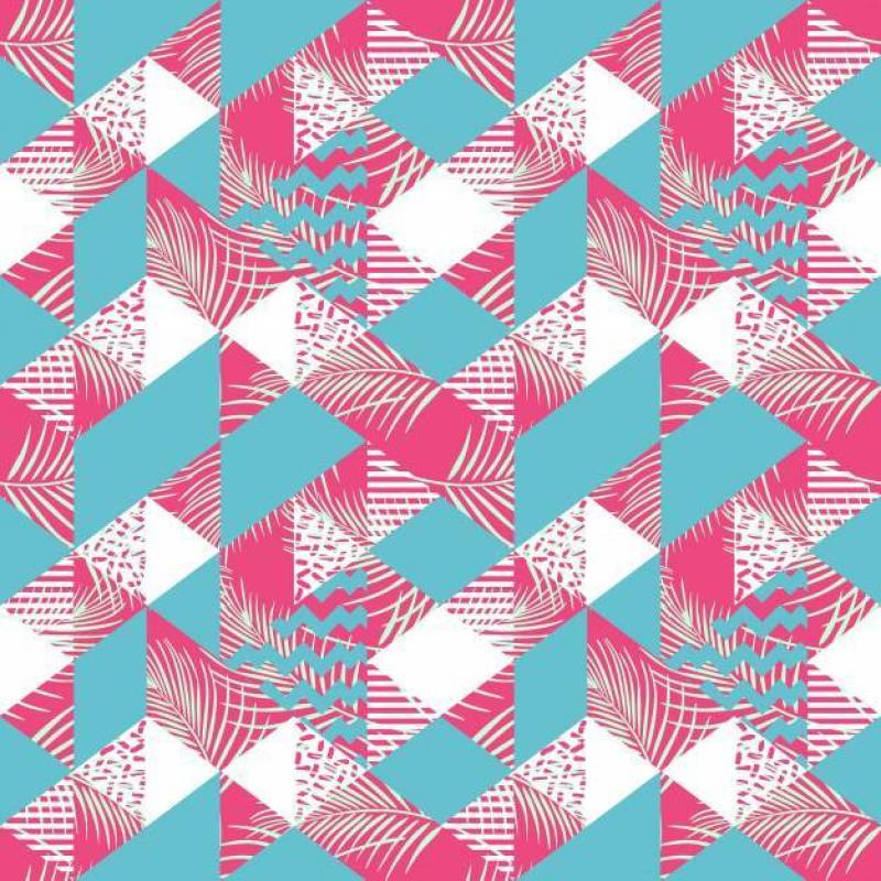 女性几何三角抽象无缝模式