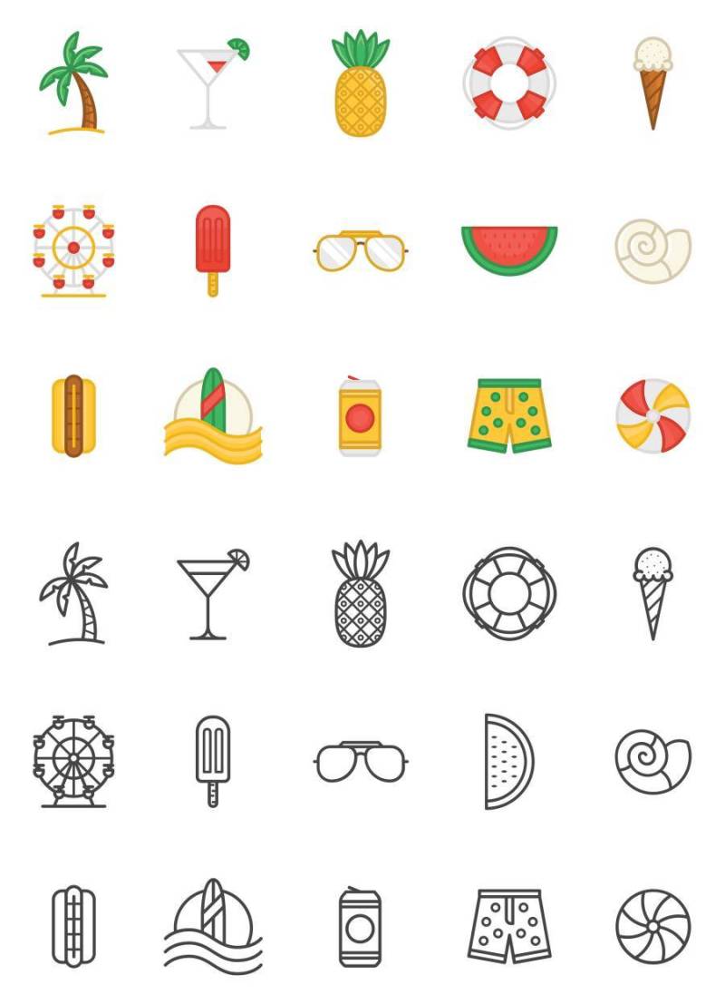 Summer Colorful Icons