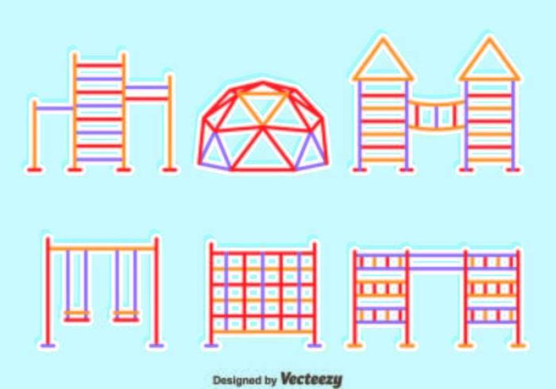 游乐场线图标矢量