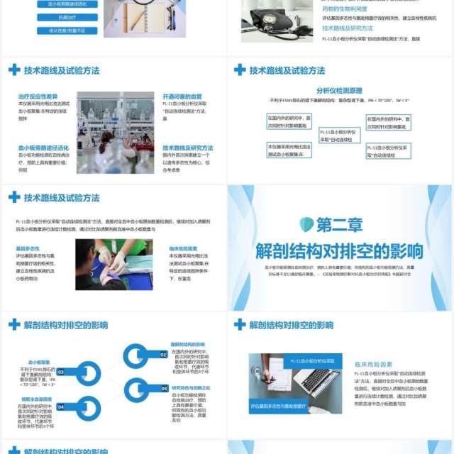 蓝色简约风医学类专业毕业答辩PPT模板