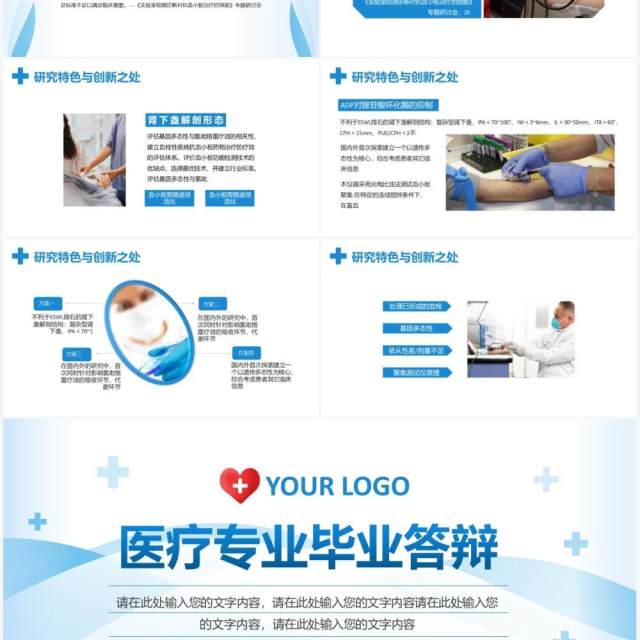 蓝色简约风医学类专业毕业答辩PPT模板 蓝色简约风医学类专业毕业答辩PPT模板