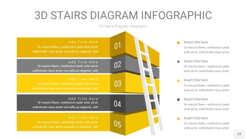 灰黄色3D阶梯PPT图表29