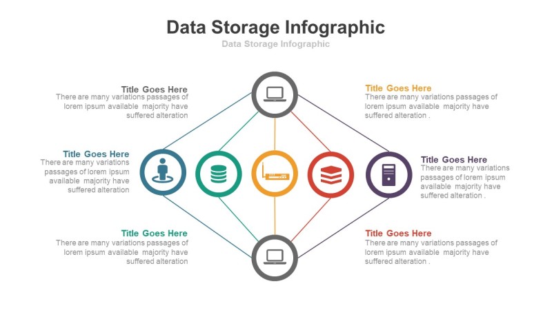 彩色总分关系时间轴PPT图表-3