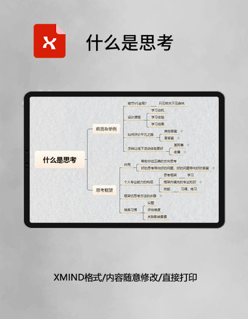 思维导图简洁什么是思考XMind模板