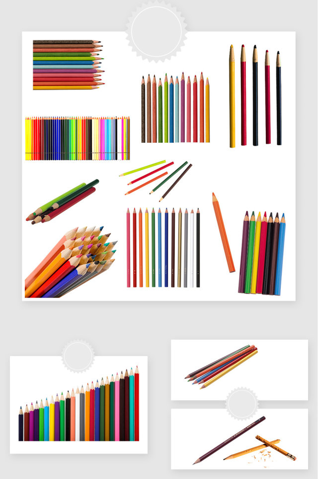 高清免抠彩色铅笔png素材