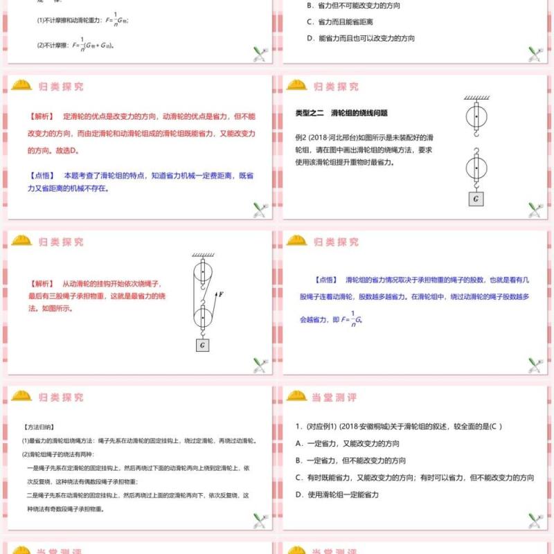 教科版六年级科学上册滑轮组PPT模板