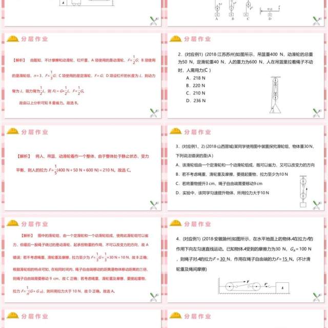 教科版六年级科学上册滑轮组PPT模板