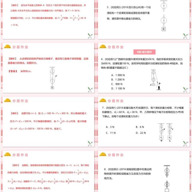 教科版六年级科学上册滑轮组PPT模板