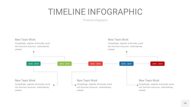 红蓝绿色时间轴PPT信息图16