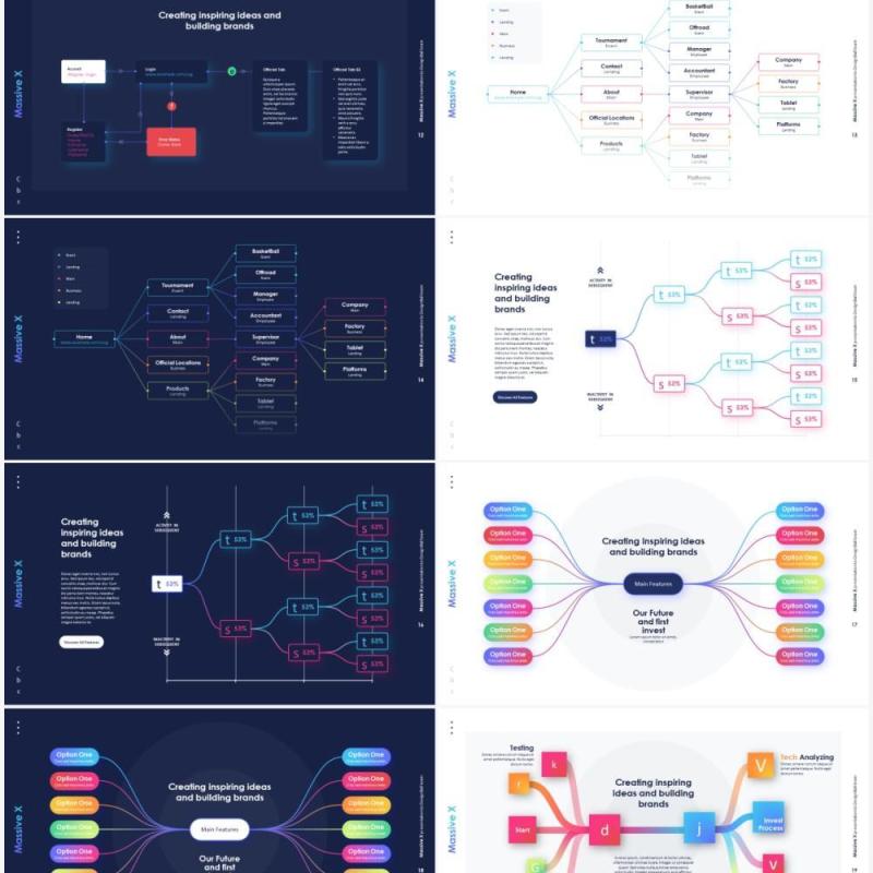 流程图结构图PPT信息图表素材Flow Charts