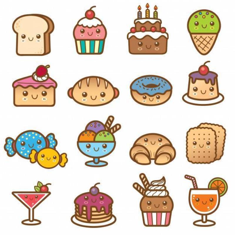 Dessert cartoon set