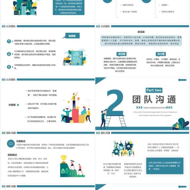 蓝绿色简约团队建设与管理PPT模板 蓝绿色简约团队建设与管理PPT模板