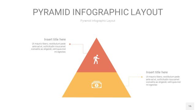 渐变紫黄色3D金字塔PPT信息图表16