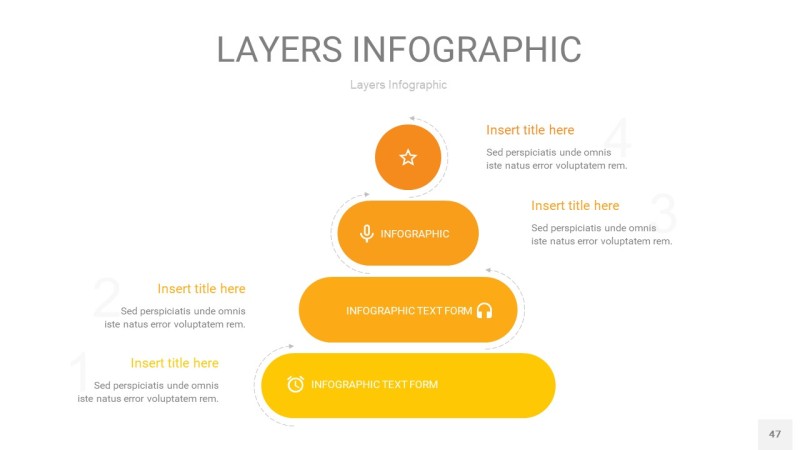 黄色3D分层PPT信息图47
