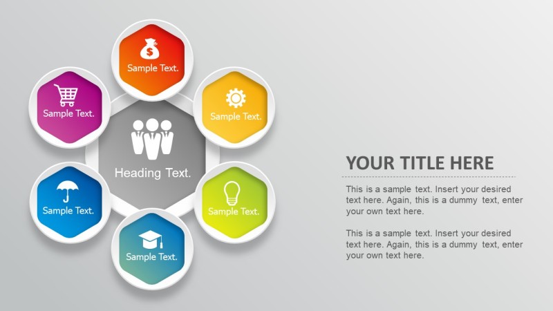 PPT信息图表元素六边形组合圆形