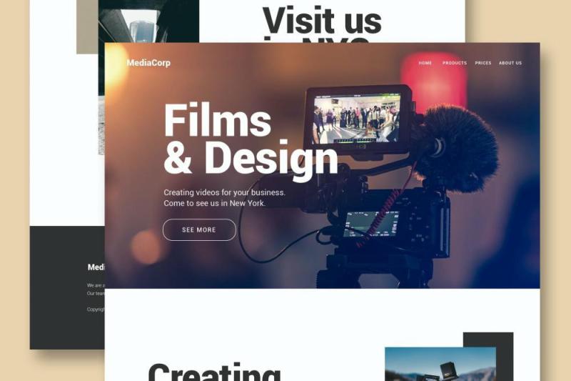 视频设计机构网站UI界面PSD模板video design agency website