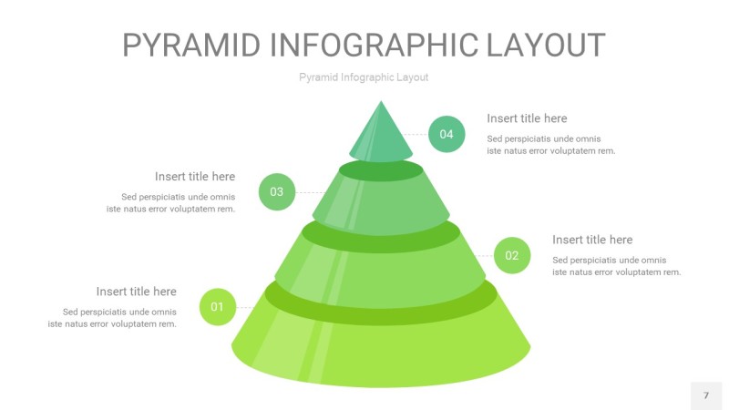 浅绿色3D金字塔PPT信息图表7