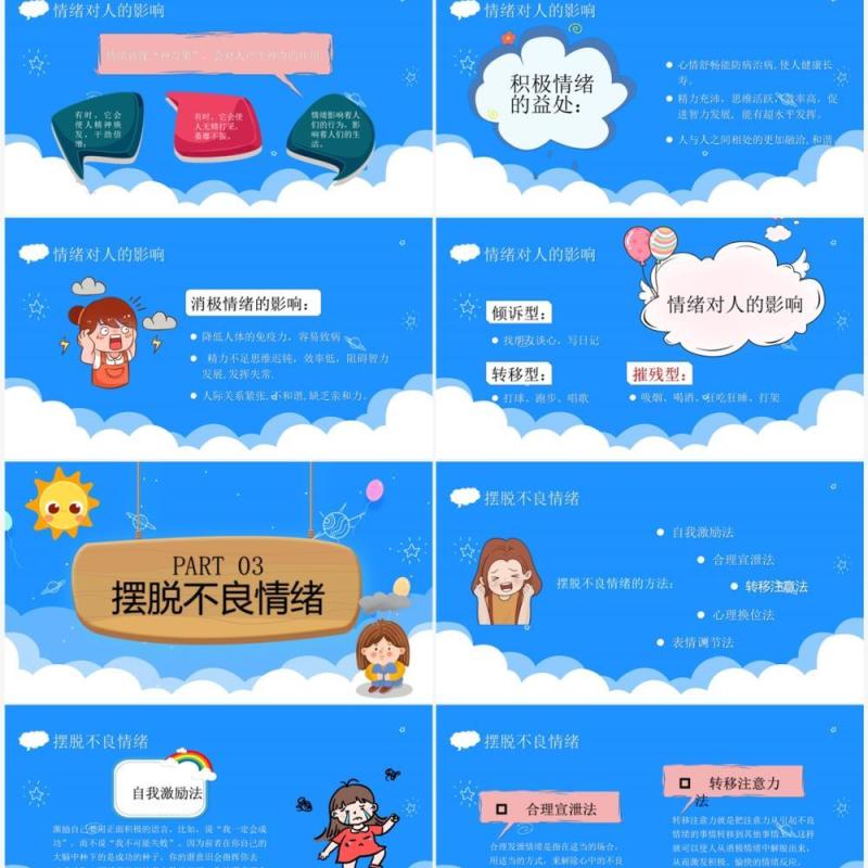 做情绪的主人小学心理课程培训PPT模板