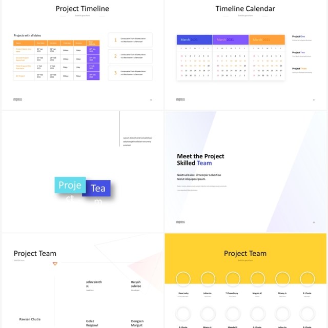 黄色简洁数据图表日历信息图形PPT素材可插图Impress Bright Anmt