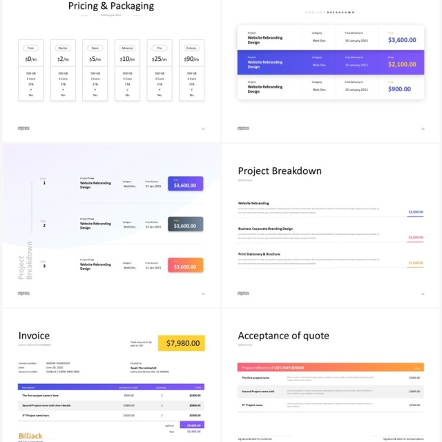 黄色简洁数据图表日历信息图形PPT素材可插图Impress Bright Anmt