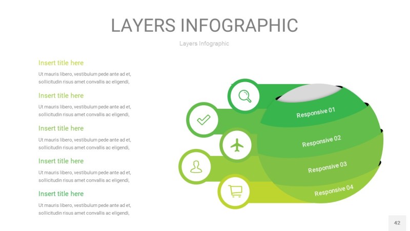 嫩绿色3D分层PPT信息图42