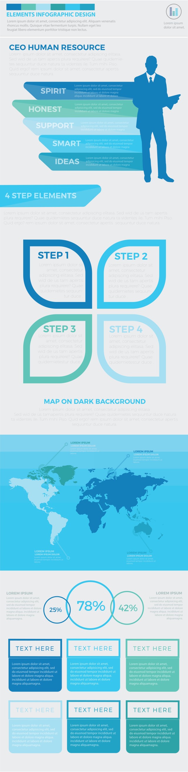 蓝色包装信息图表设计元素 Big Pack Infographics Design 蓝色包装信息图表设计元素 Big Pack Infographics Design