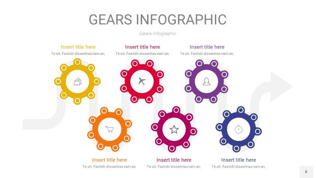 多色齿轮PPT信息图8