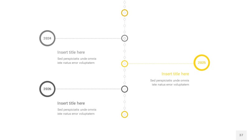 灰黄色时间轴PPT信息图37