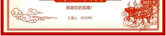 红色中国剪纸风新年工作计划总结报告动态PPT模板 红色中国剪纸风新年工作计划总结报告动态PPT模板