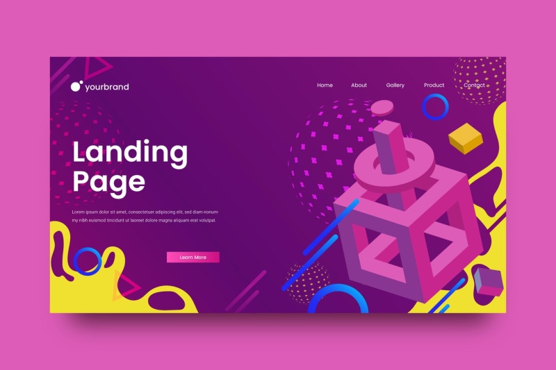 紫色登陆界面插画背景AI网页UI界面平面设计素材Abstract Background