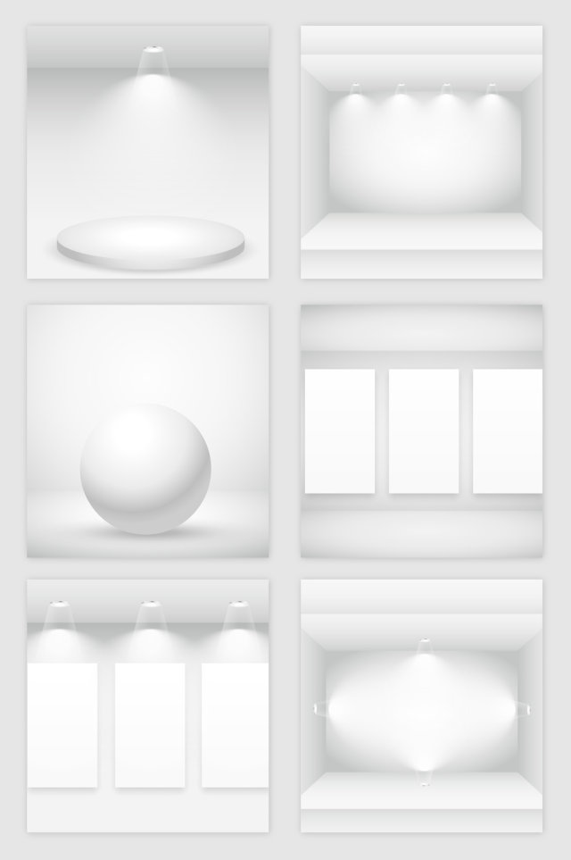 白色空房子的灯光模型矢量素材 白色空房子的灯光模型矢量素材