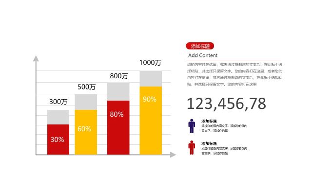 红黄色商务PPT图表-15