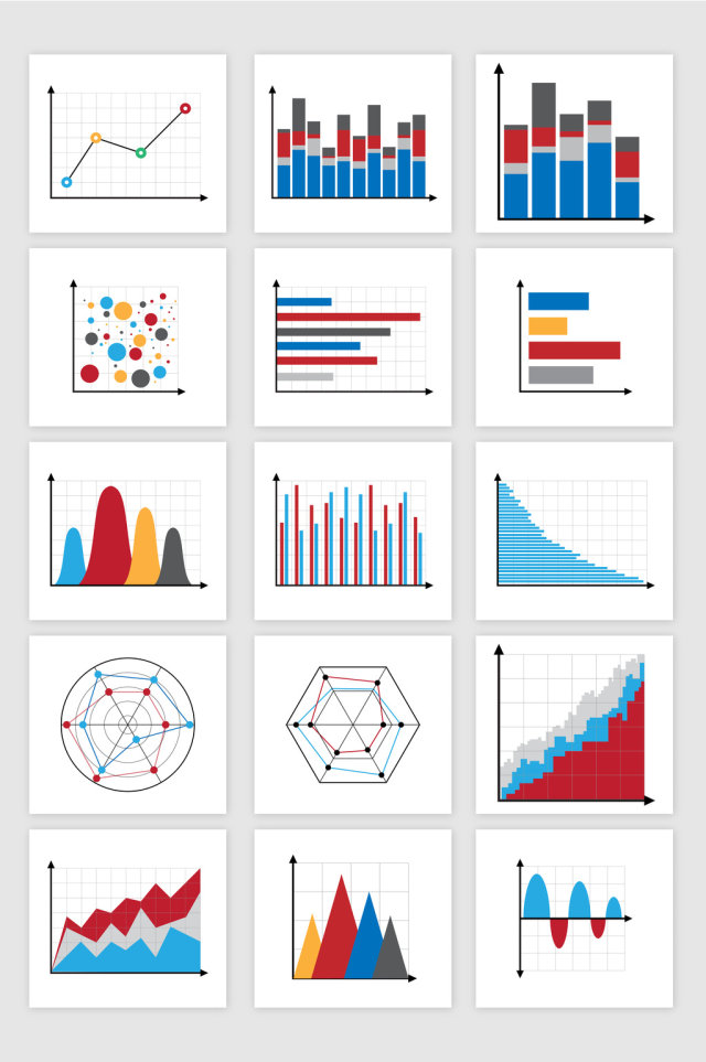 15款矢量PPT统计图表