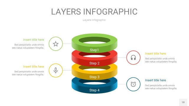 四色3D分层PPT信息图18 四色3D分层PPT信息图18