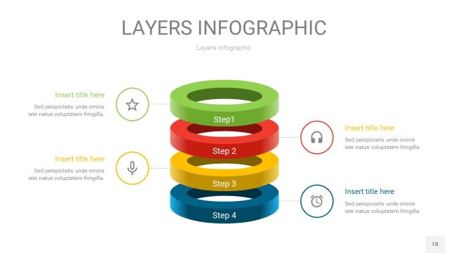 四色3D分层PPT信息图18