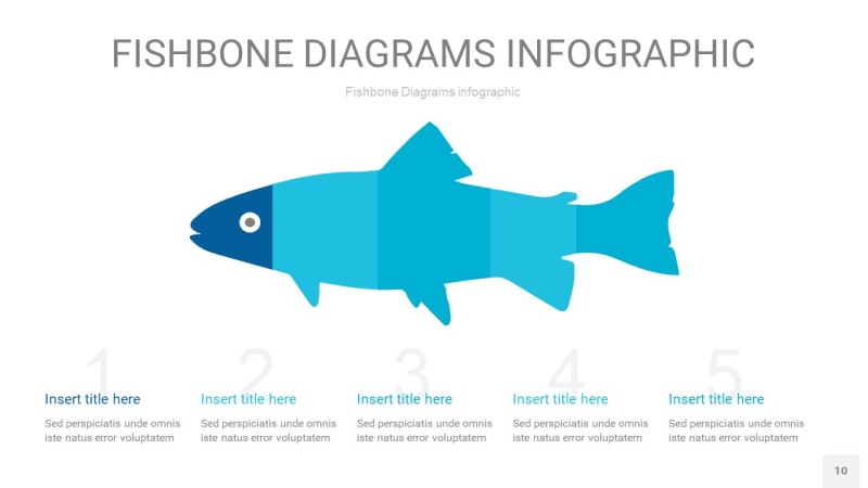 宝石蓝鱼骨PPT信息图表10