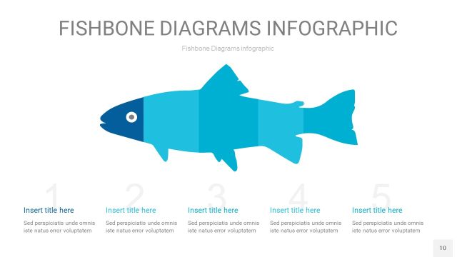 宝石蓝鱼骨PPT信息图表10