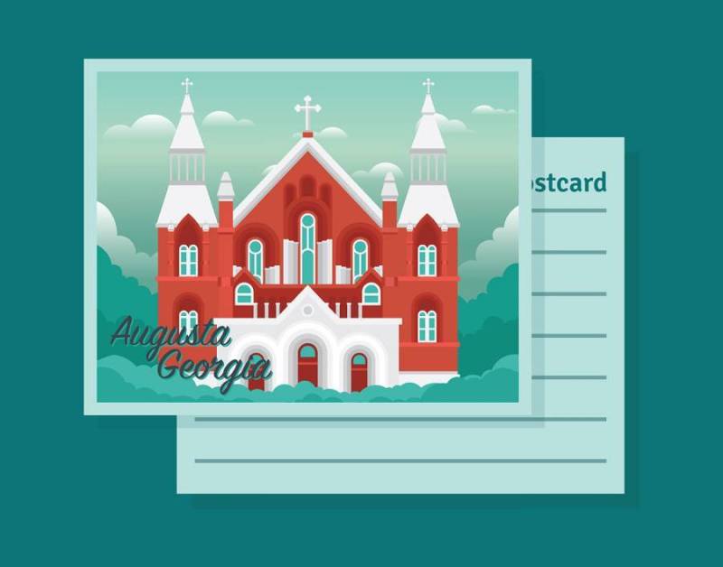 奥古斯塔格鲁吉亚明信片