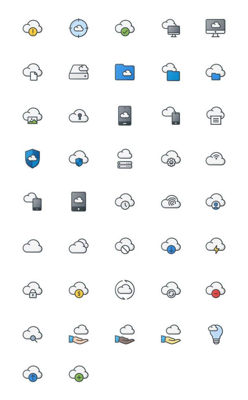 42 枚云储存元素图标