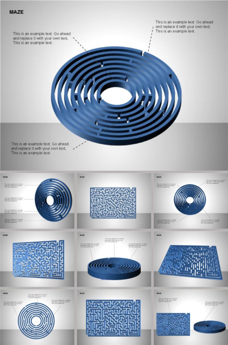 迷宫ppt图表