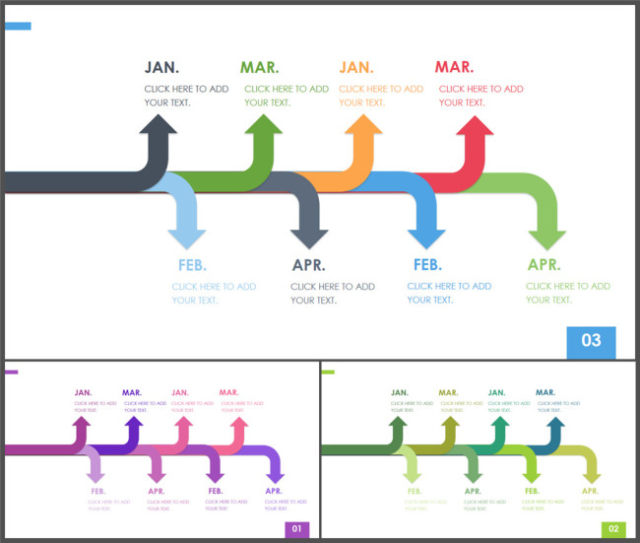 Timeline-关系图表-微立体箭头