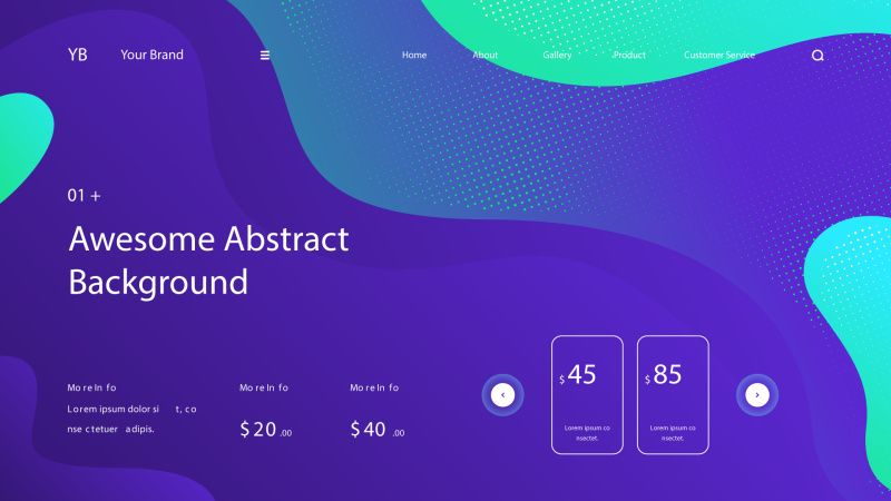 网站UX和UI套件渐变抽象背景界面设计平面AI矢量素材SRTP Abstract Background.37