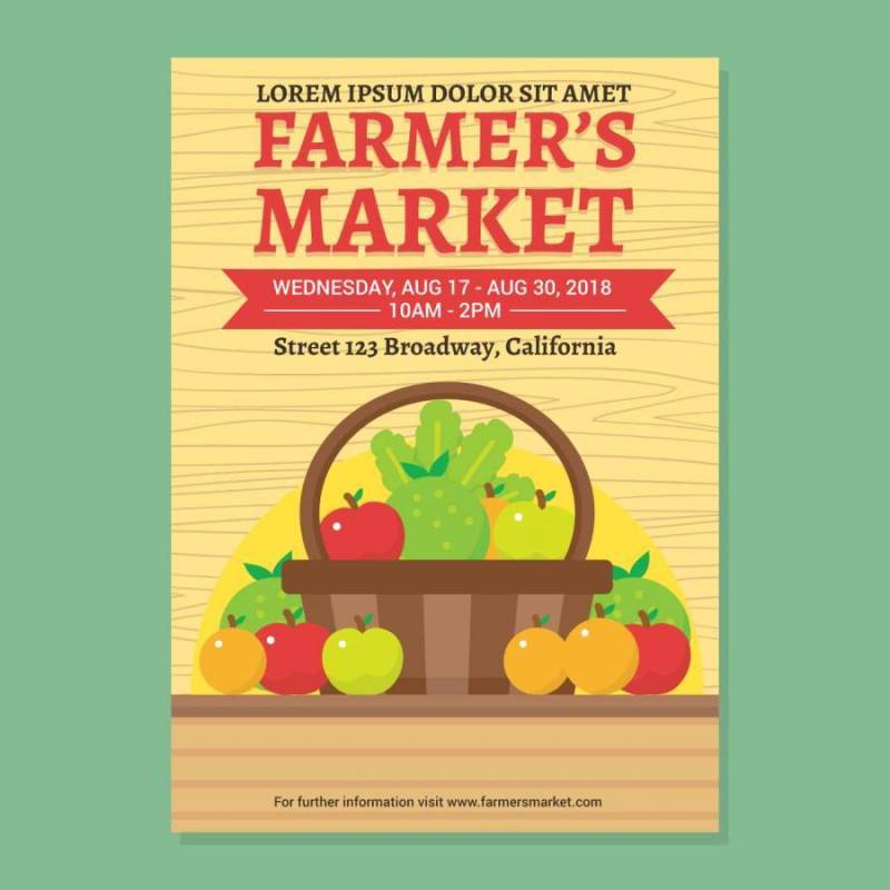 农民＆＃x27; s市场传单矢量模板