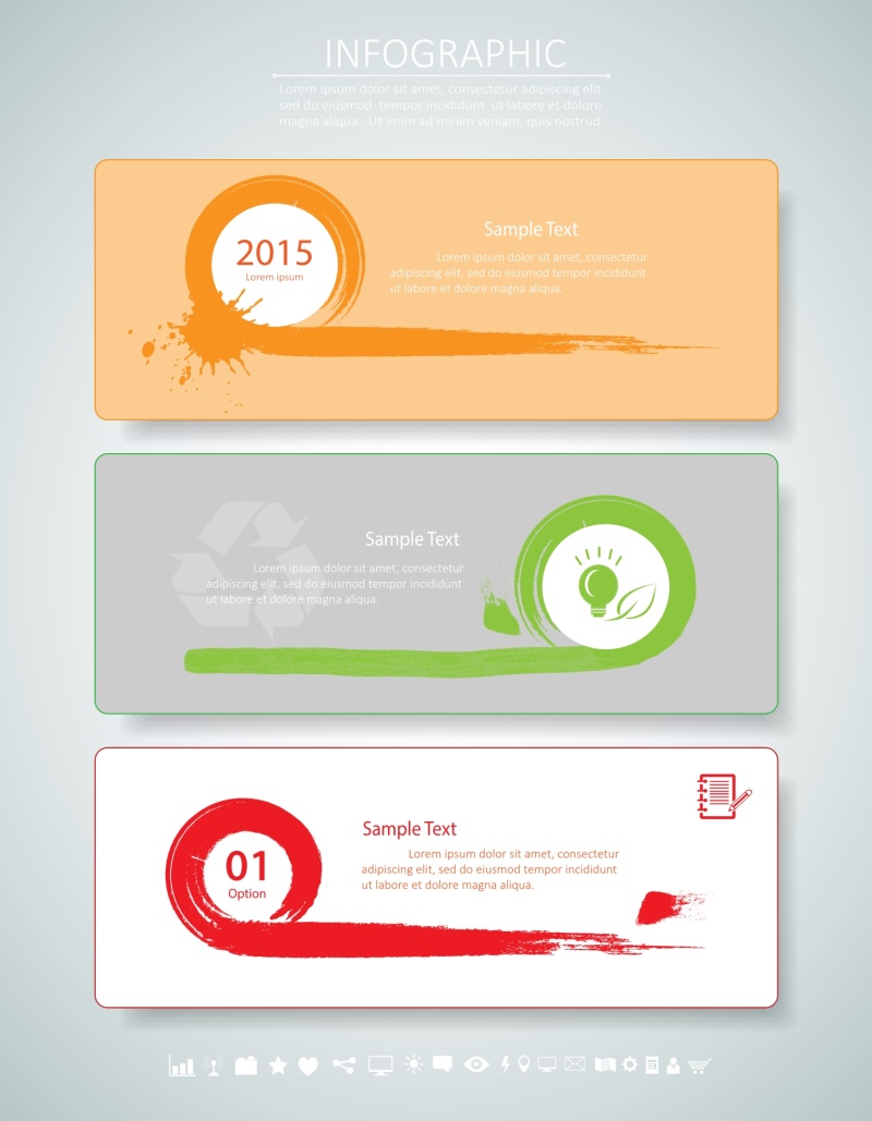 工作流布局横幅图Web设计信息图集14